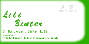 lili binter business card